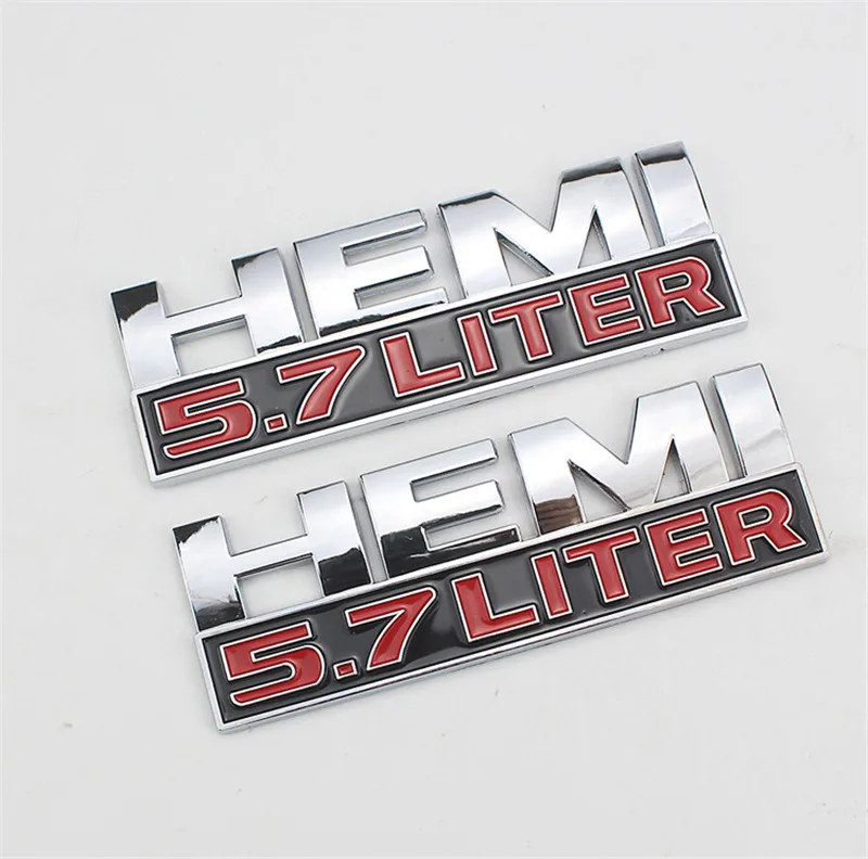 Metal Hemi 5.7 Liter Logo Badge Emblem Rear Trunk Decal Car Stickers For Dodge Charger Dart Durango Caliber Journey Accessories