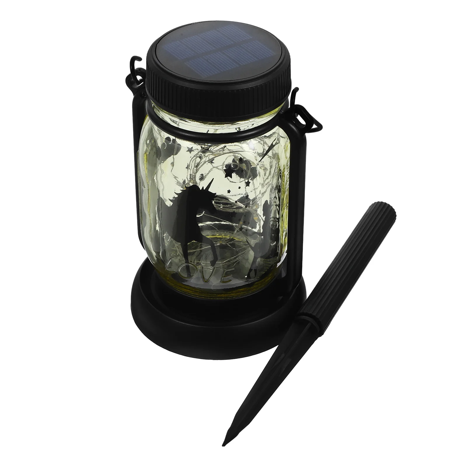 2 Pcs Solar Energy Retro Lantern Lights Garden Lanterns Outdoor Hanging Led Fairy Lamp Glass Jar