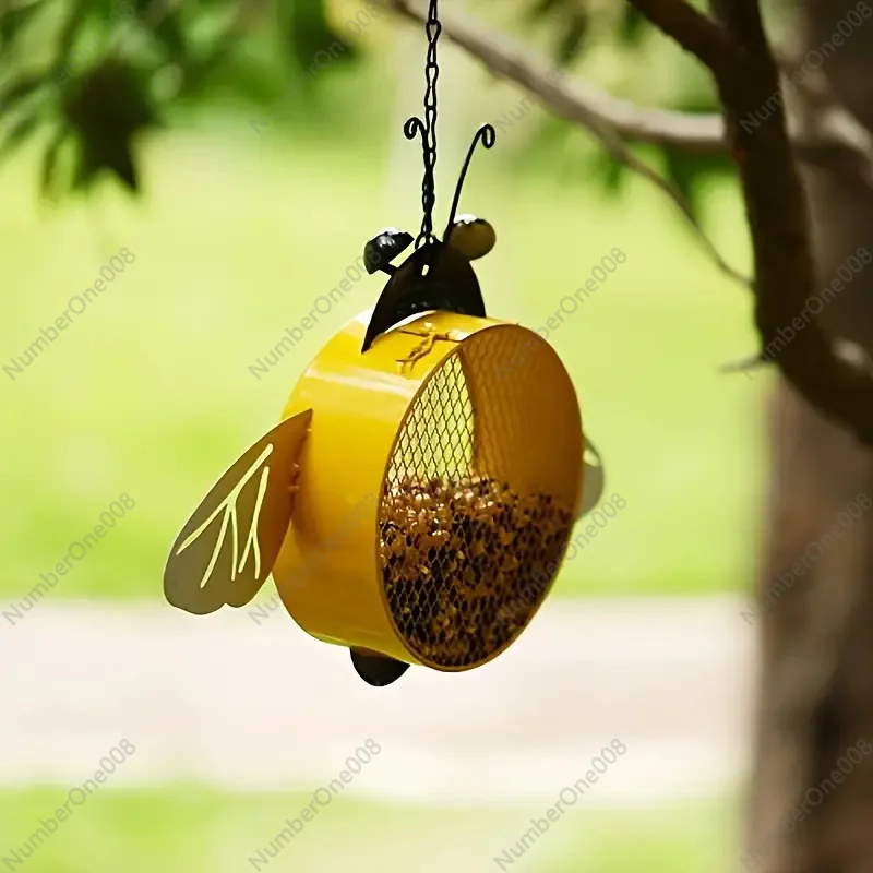 Cross-border Amazon Outdoor Garden Garden Tree Hanging Light Wrought Iron Hanging Decoration Feeding Solar Bird Feeder