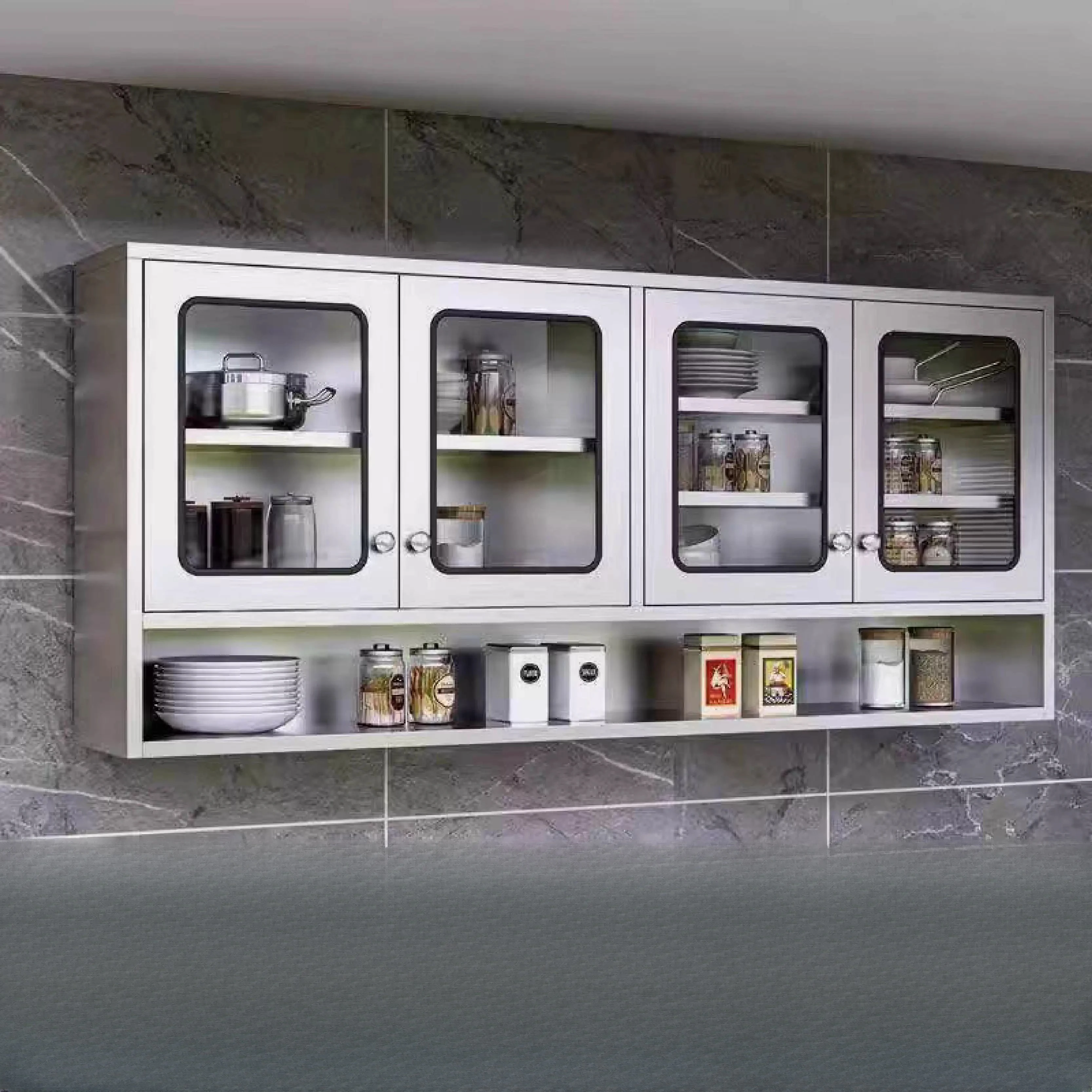 

Stainless steel kitchen hanging cabinet wall-mounted balcony wall cabinet bathroom bathroom wall cabinet household storage
