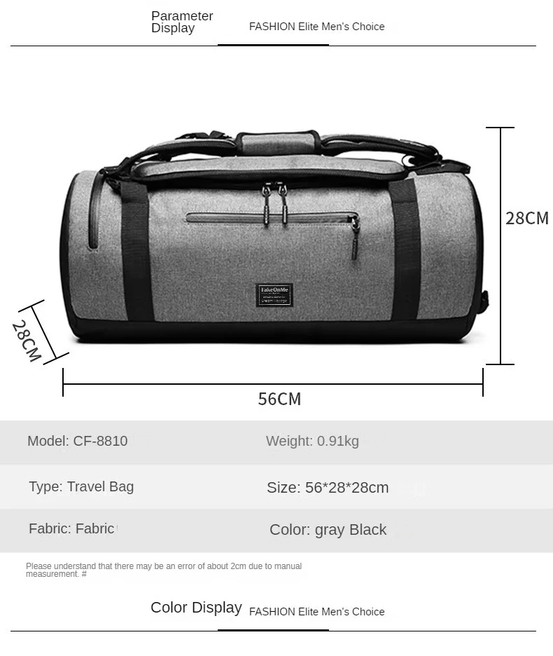 Fitness Bag Dry Wet Separation Fitness Bag Multifunctional Dual Shoulder Men's and Women's Travel Bag