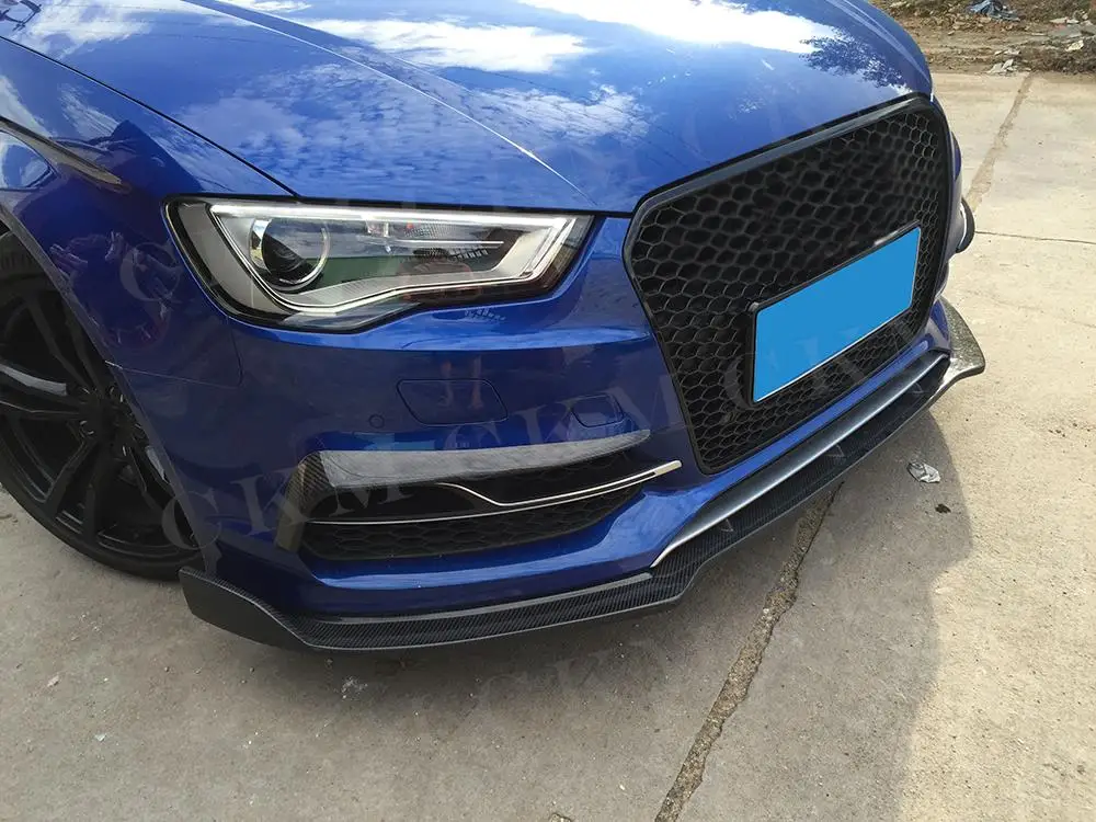 Rama powiek przednich świateł przeciwmgielnych z włókna węglowego do Audi A3 S3 Sedan Hatchback 2013-2019 RS3 Style Foglamp Eyebrows Trim Cover