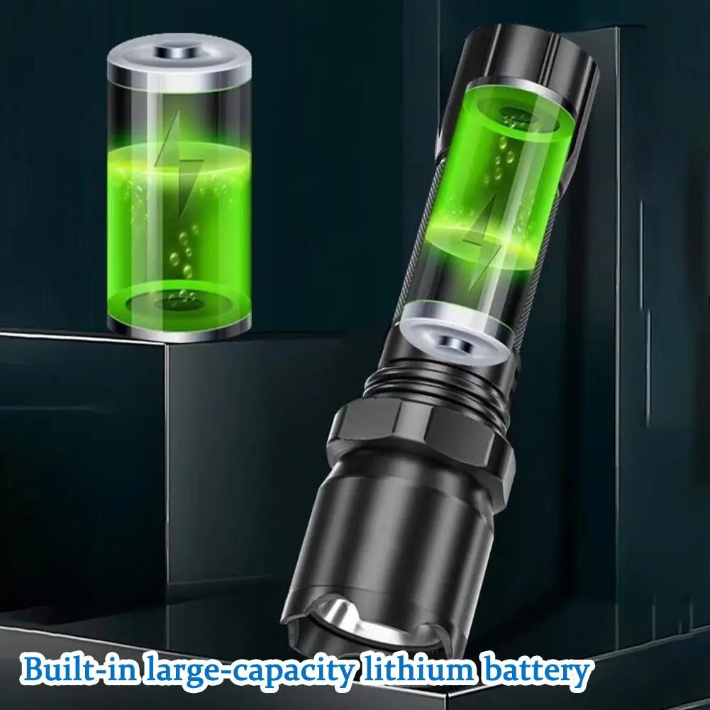 Strong Light USB Charging Ultra Bright Long-range Small Flashlight Mini Portable Multifunctional Household Flashlight