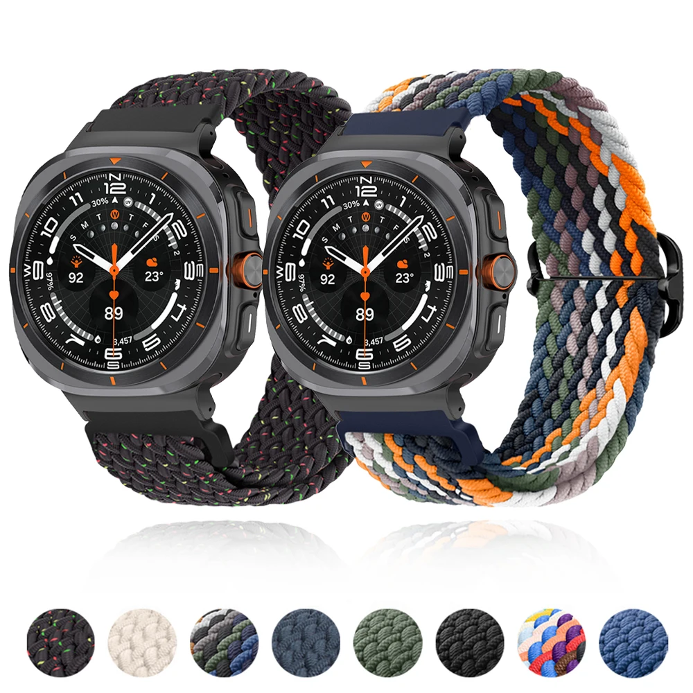 Плетеный ремешок Solo Loop для Samsung Galaxy Watch 7 Ultra 47 мм, аксессуары Correa, нейлоновый тканый браслет Galaxy Watch 7 Ultra Band