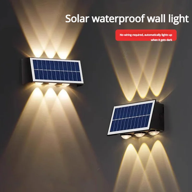 أضواء الطاقة الشمسية في الهواء الطلق Led مصباح الجدار بالطاقة الشمسية، مصباح الجدار في الهواء الطلق للحديقة، مدخل الفيلا، الفناء، الجدار الخارجي، الشرفة #1