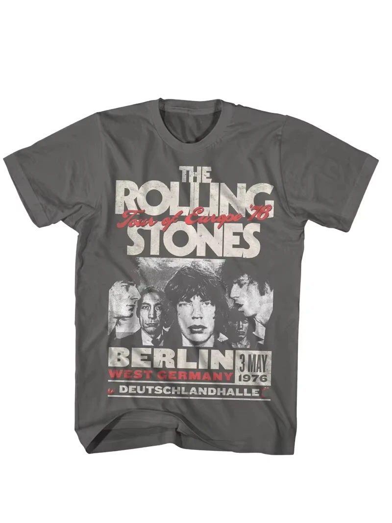 

Летняя мода 2025 года, футболка The Rolling Stones, мужская рок-футболка в американском стиле ретро в стиле панк для мужчин и женщин