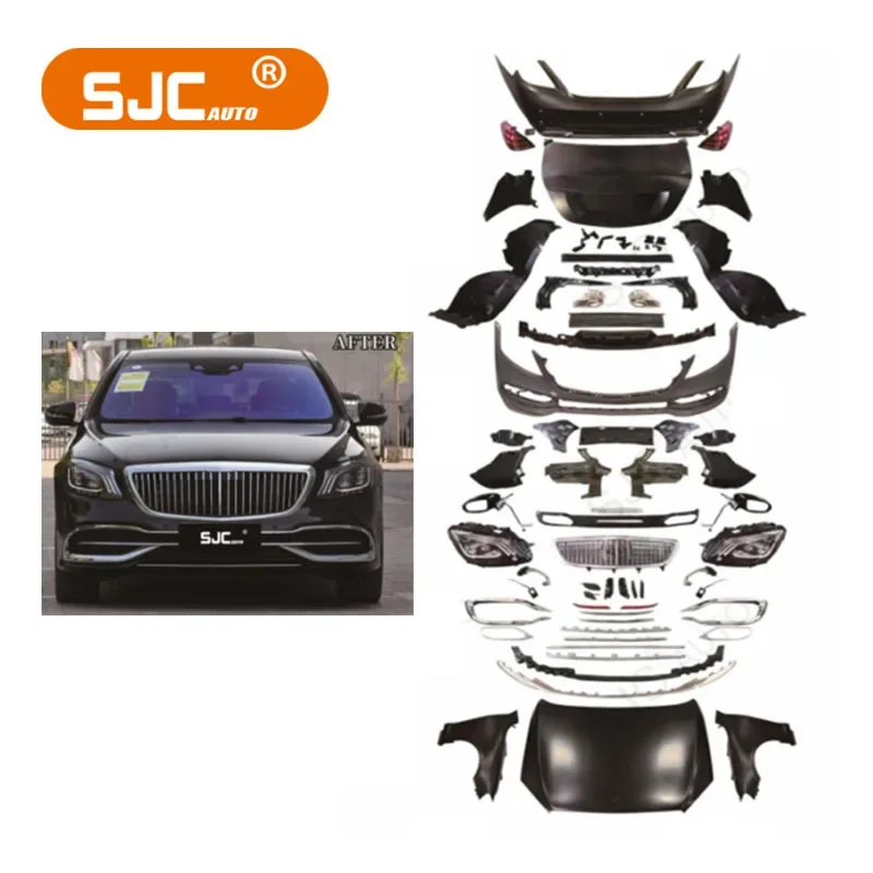 SJC Body Kit for Mercedes Benz S Class W221 Bodykit 2006-2017 Upgrade To  Style High Quality Rear Front Bumper Car Parts