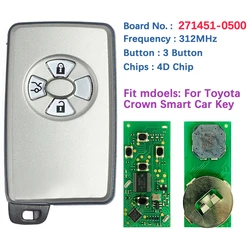 CN007178 Aftermarket 3 Button Smart Key Remote P1 94 4D-67 Chip 312MHz 271451-0500 Keyless Go For Toyota Corolla Auris RAV4