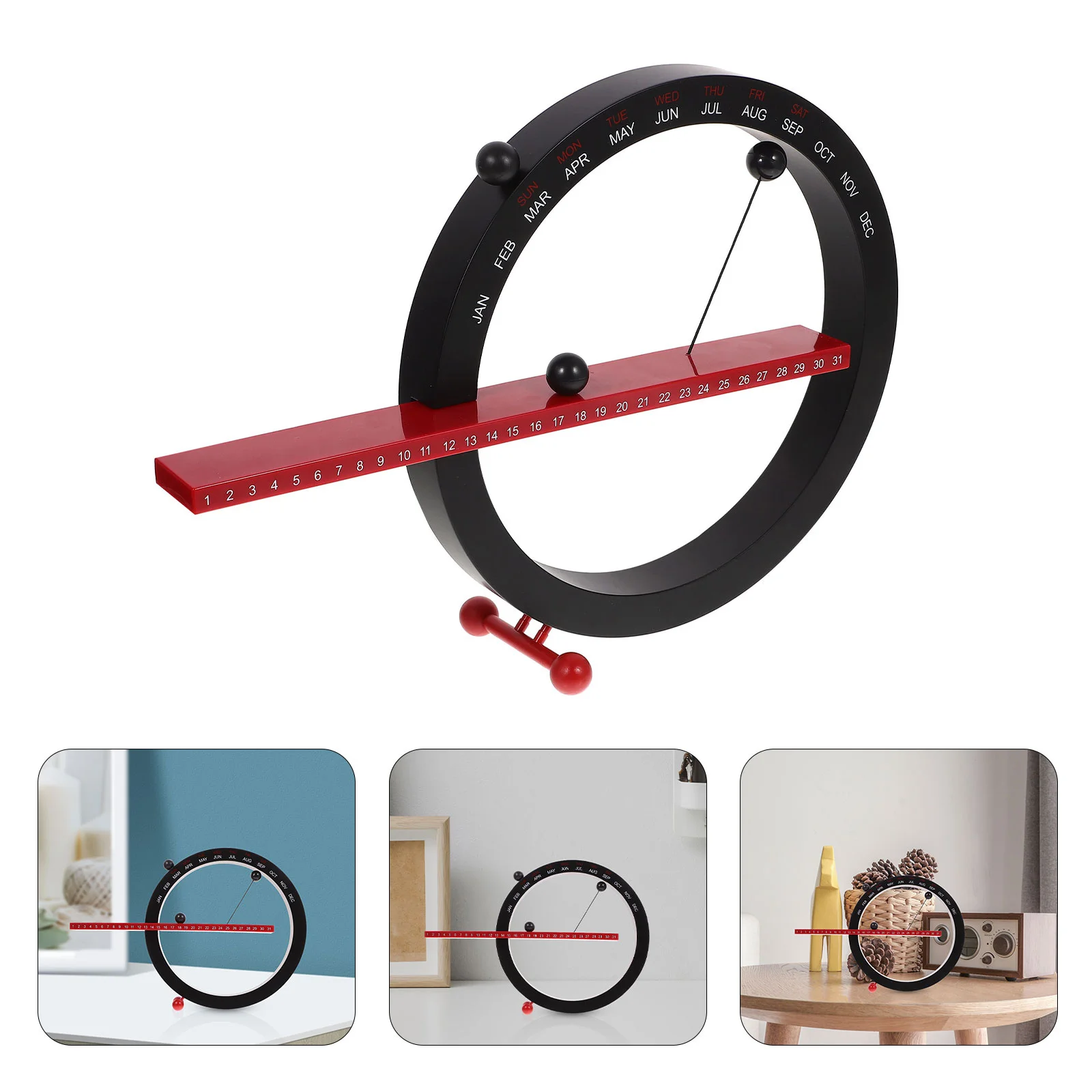 Creative Mounting Clock Desk Calendar Circle Wall Perpetual Magnetic Home Manual