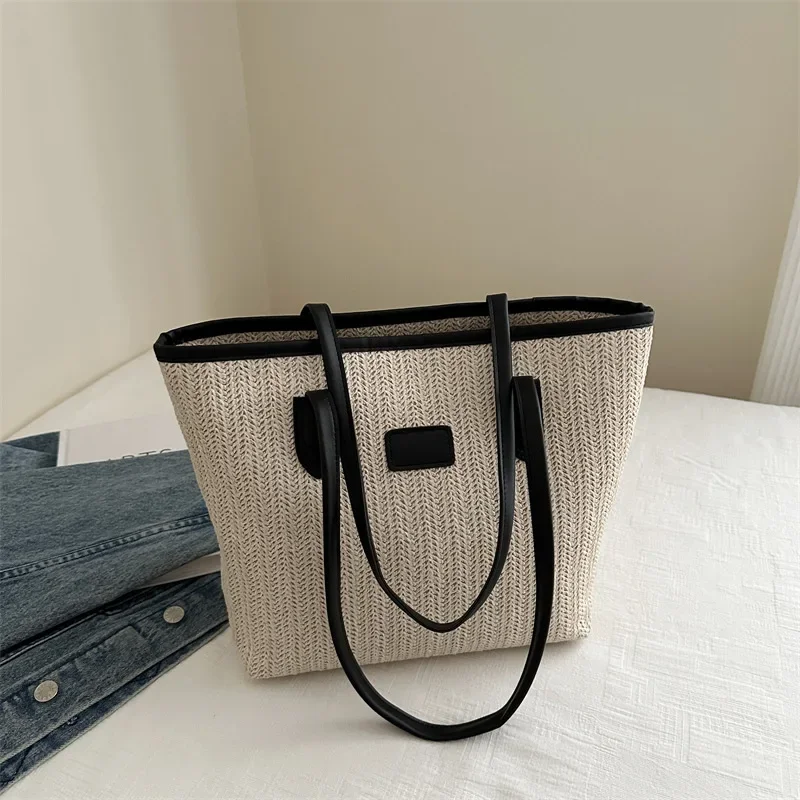 

Large capacity seaside holiday women handbag straw bag shoulder women's summer popular tote bag