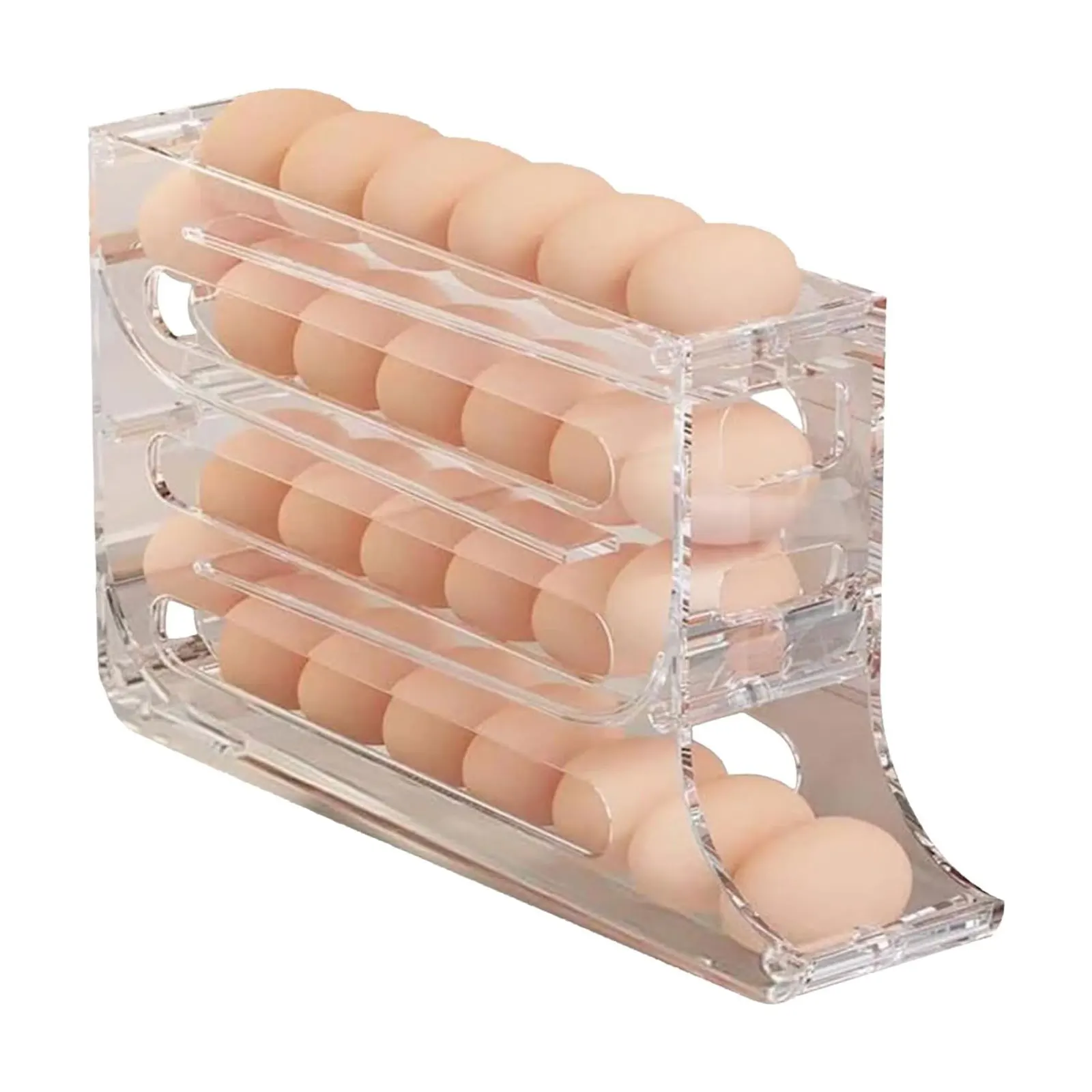 

Rolling Egg Storage Box Refrigerator With Freshness Preservation Box Sorting Transparent Style Air Tight Organizer Rack 2024