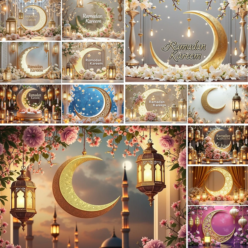 MOON.QG 3D islamischer architektonischer fotografischer Hintergrund, weiße Moschee, leuchtende Lichter, Bogenrahmen, Hintergrund, Tapete, Fotoshooting