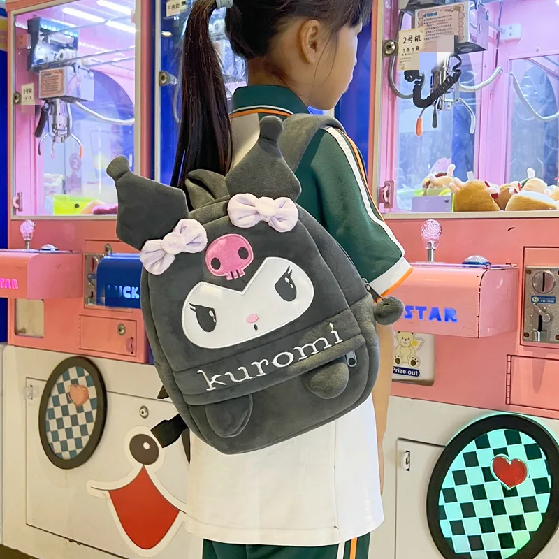 

Sanrio Kuromi Backpack Anime Cute Schoolbag Cartoon Kawaii High Capacity Portable Outdoor Tourism Shoulder Bag Christmas Gift