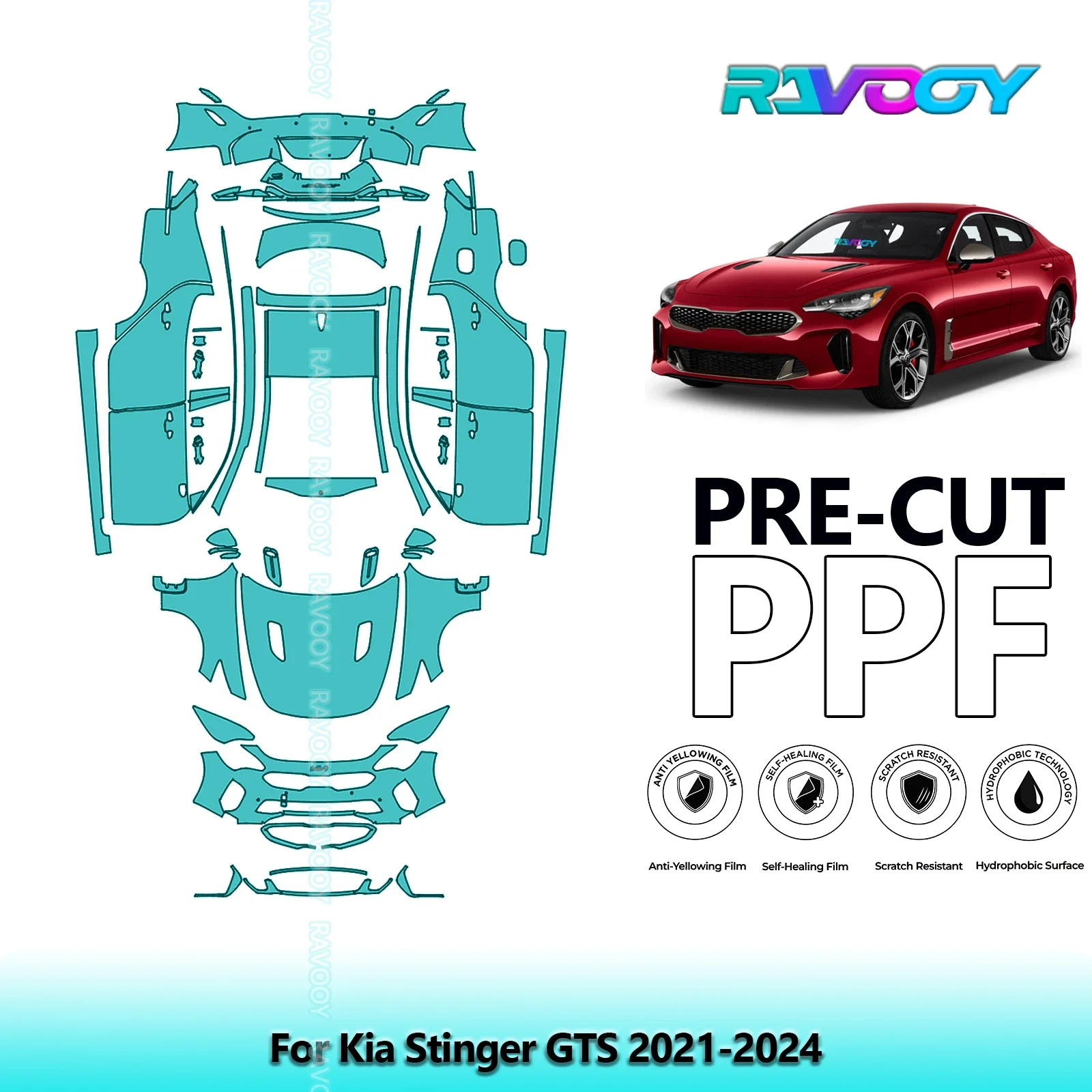 

8.5Mil Full Vehicle Precut PPF Paint Protection Film For Kia Stinger GTS 2021-2024