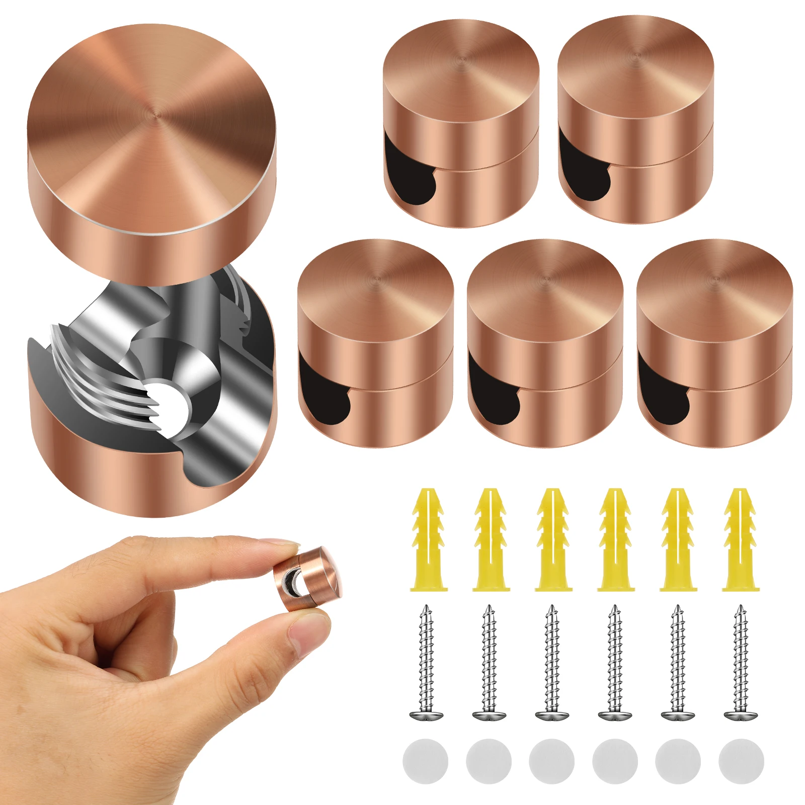 Desk Cable Clip - 6Pcs Metal Cable Clips Aluminum Wire