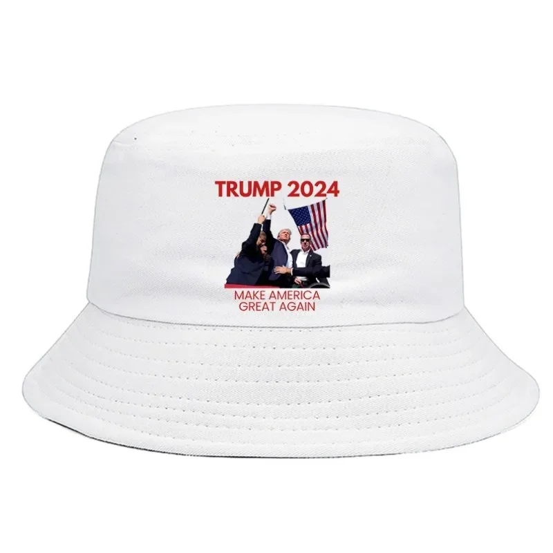 Trump 2024 Wave Your Fist Bucket Hat Summer Woman Foldable Bucket Hat Man Casual Unisex Outdoor Sunscreen Fishing Hunting Cap