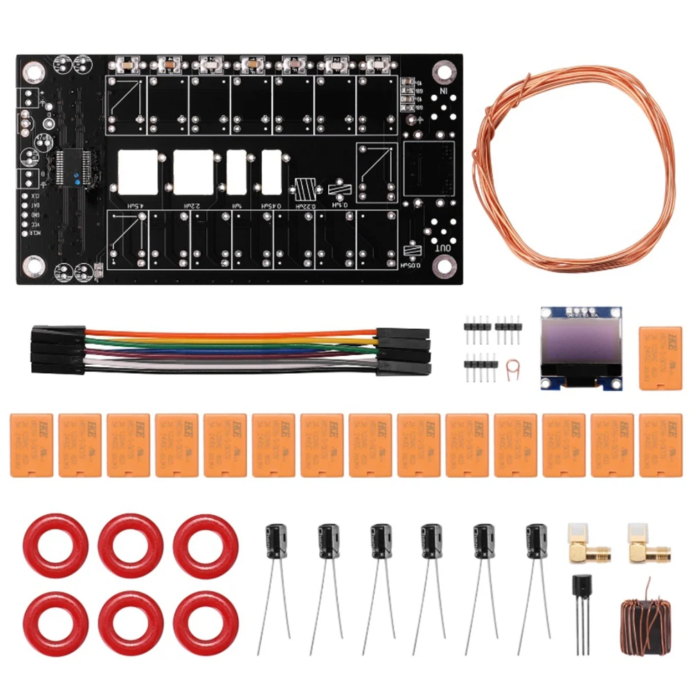 Mini-ATU-100 antennen tuner 1,8-50MHz automatischer Antennen tuner oled Firmware programmierter Verstärker Empfänger DIY Kit