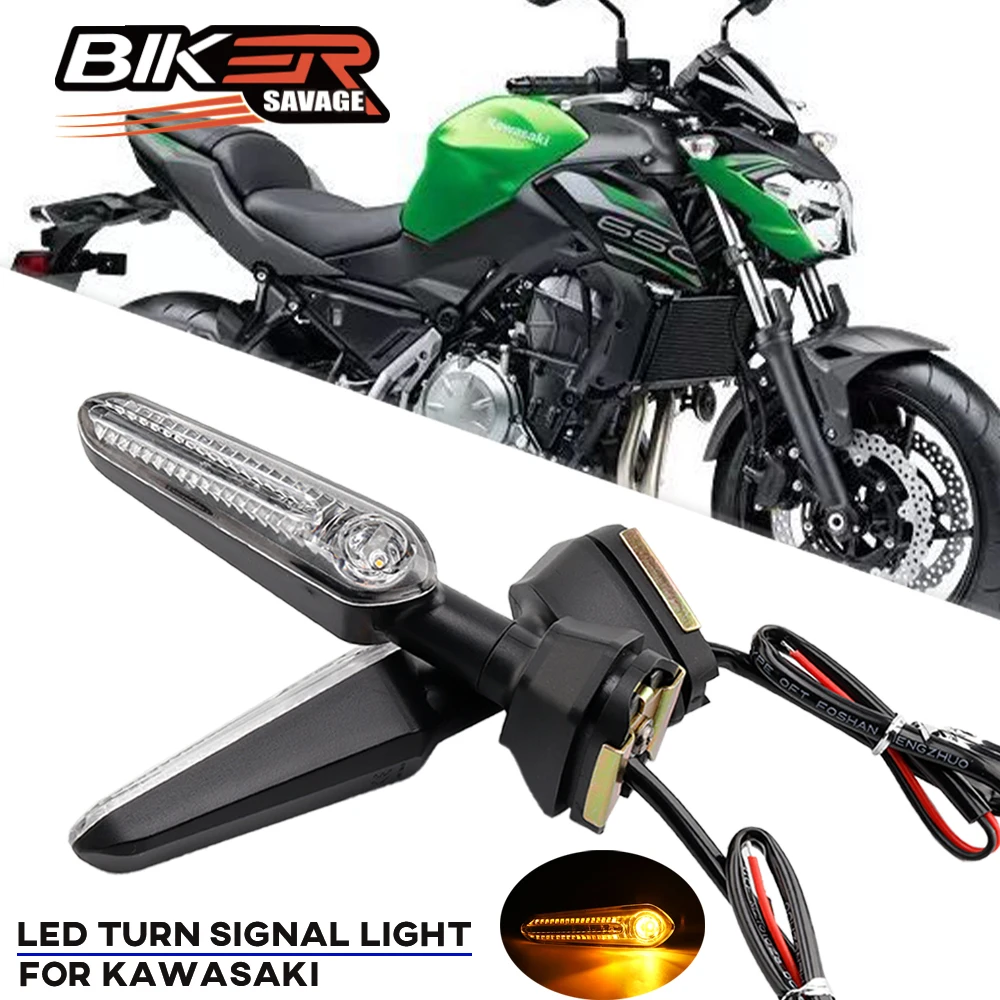 

Motorcycle LED Turn Signal Light For KAWASAK Z900 Z450 Z600 Z750R Z1000 KLR650 VERSYS X 250 300 650 1000 ZH2 Indicator Lamps