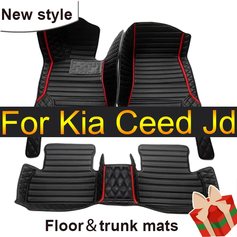 Car Floor Mat For Kia Ceed Jd 2014 2015 2016 2017 2018 2019 2020 Man Non-Slip Luxury Woman Foot Pad Auto Interior Rugs Accessory