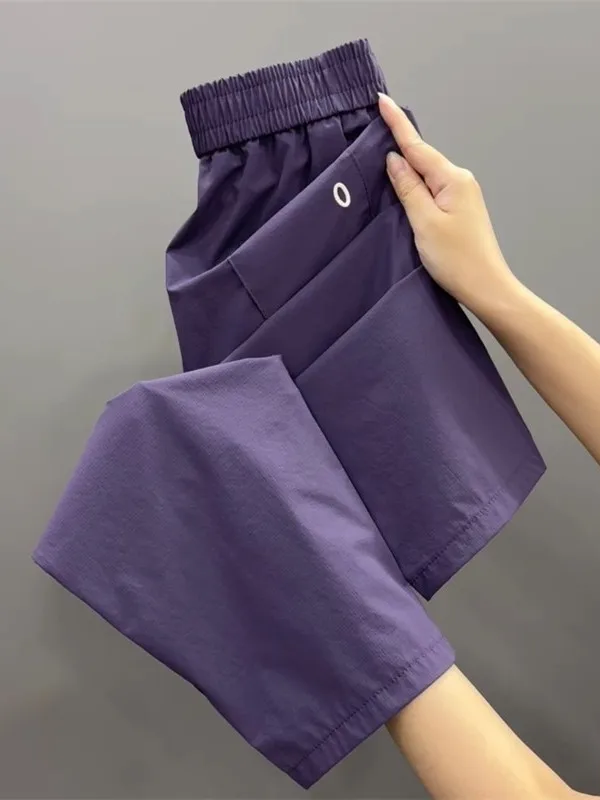 

plus Size Casual Pants Women's Summer Slimming Harem Pants Lightweight Fashionable Quick Dry Pants High Waist Elastic Waist