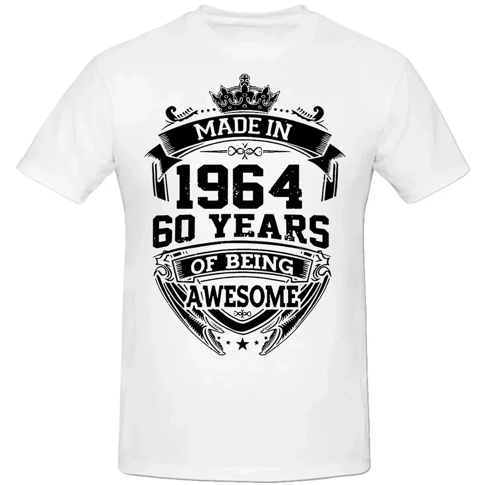 Men Women Birthday Anniversary Funny T-shirts Made In 1964 60th 60 Years Old Vintage Cotton T Shirt Gift Short Sleeve Tee Tops