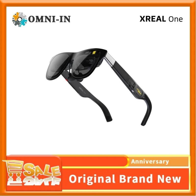 Nreal Kacamata AR Pintar Udara Layar Raksasa Ruang 130 Inci Portabel Layar 4K + Tampilan Melihat Komputer Seluler 3D HD Bioskop Pribadi