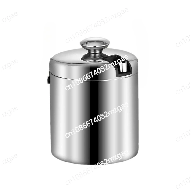 

Stainless steel double layer ice bucket insulation metal with lid and ice clip
