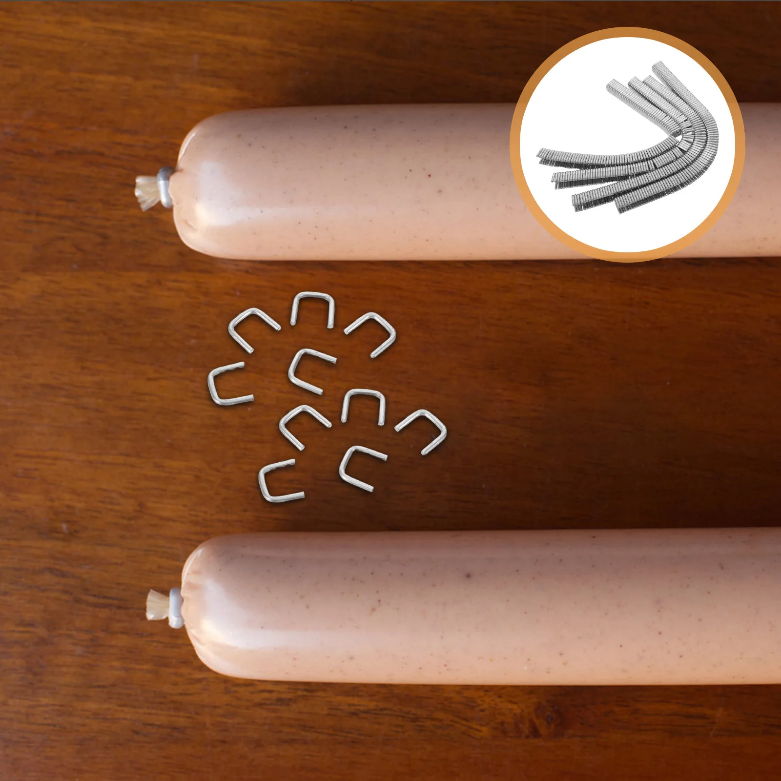 

4400Pcs Sausage Sealing Clips Aluminum U-Shaped Clips for Sausage Clipper Manual Clipping Machine Reusable Meat Packaging