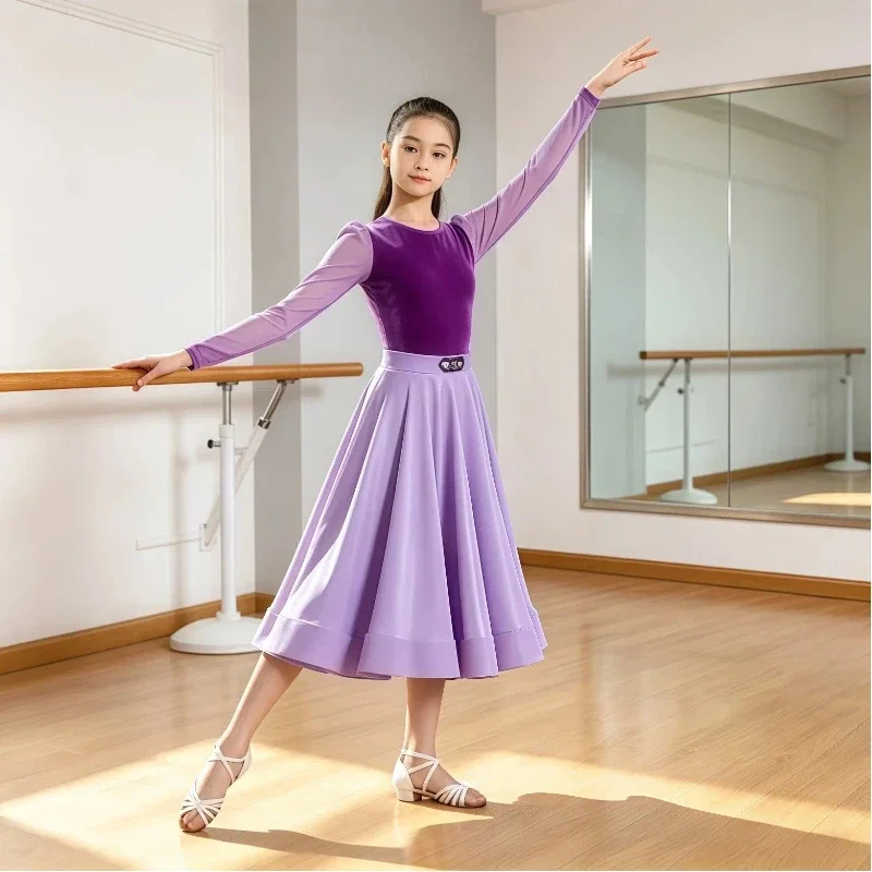 children's-modern-dance-costumes-large-swing-skirts-ballroom-competition-performance-waltz-social-dance-costume-new