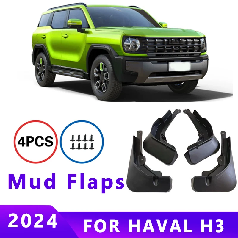 

Mud Flaps Fit for HAVAL H3 2024 Mudguards Tire Fenders Splash Proof Accessories Wheel Guards 4ps