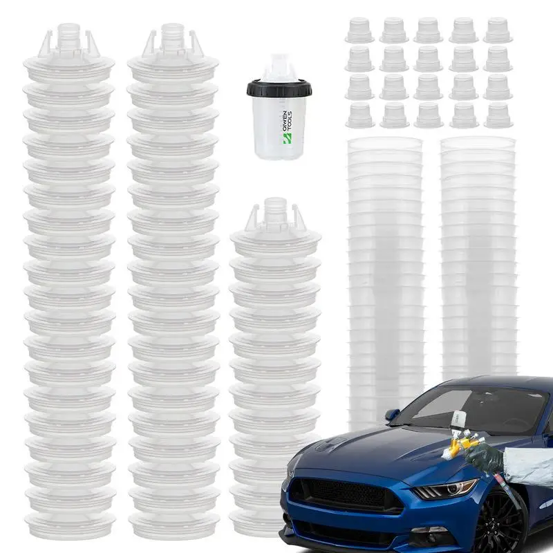 

Automotive Paint Mixing Cups Reusable Car Painting Kit Paint Tools & Equipment With 50 Cup & Lids System Spray Guns &