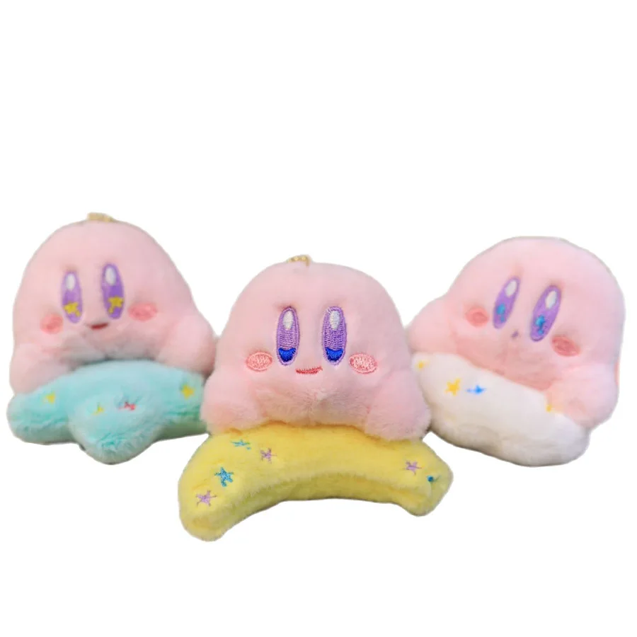 

12 шт./лот, 10 см, милые лунные звезды, плюшевые игрушки-подвески, кукла Кирби, брелок для ключей, сумка, очаровательные подарки