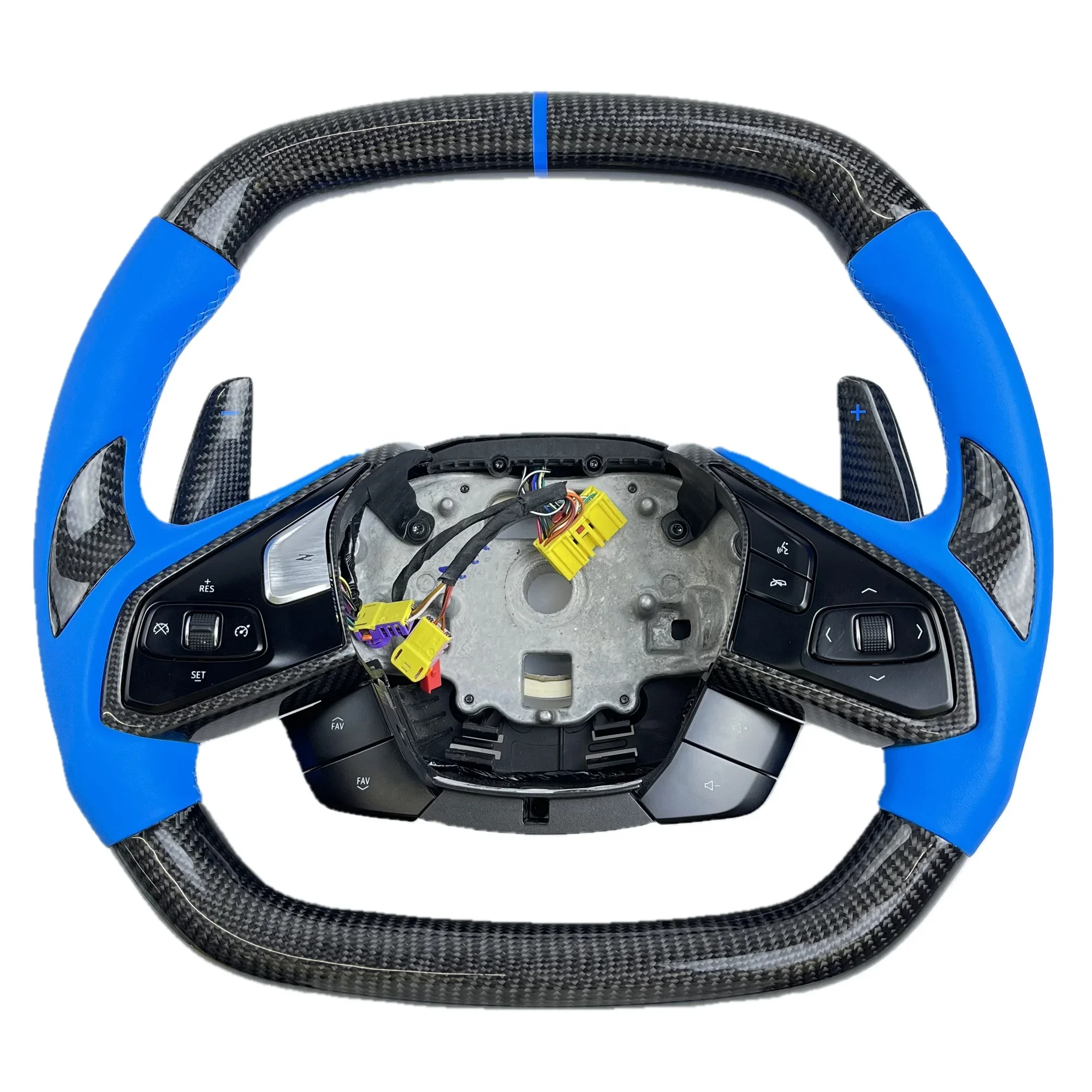 

Ever-carbon Racing ECR Custom Design Car Steering Wheel Carbon Fiber for Chevrolet Corvette C8 2020 Sports Carton Box Blue 1pcs