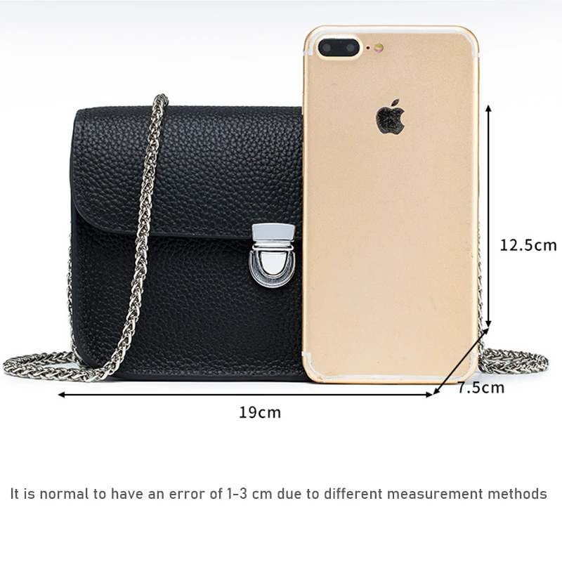 Women Brand Designer Genuine Leather Messenger Bag Fashion Summer Small Flap Chain Shoulder Bag Handbag Female Cowhide Crossbody