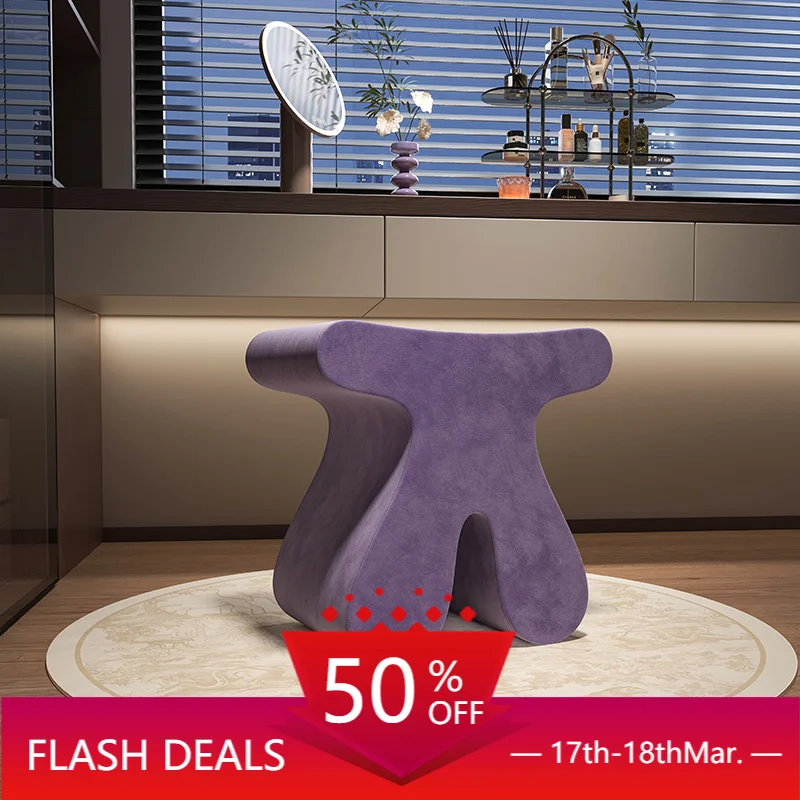 High-end Light Luxury Bedroom Dressing Table Small Stool High-end Makeup Chair Princess Stool Cloakroom Shoe Stool