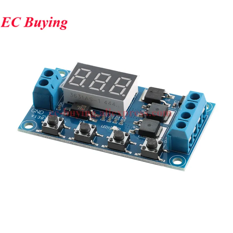 10Pcs/1pc Trigger Cycle Timer Delay Switch 12V 24V Circuit Board Dual MOS Tube Control Board Instead of Relay Module 6-30V DIY
