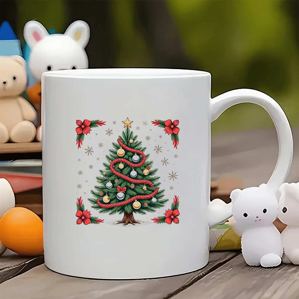 كوب شجرة عيد الميلاد الكرتوني سعة 11 أونصة للأطفال، كوب المشروبات الباردة والساخنة، هدية عيد الميلاد، كوب العائلة والمكتب #5