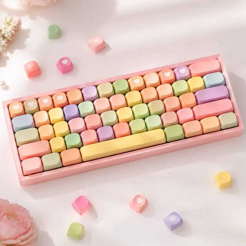 Rainbow Candy 133 Keycaps Pbt Dye Sublimation Keycap Set Mixed Color Compatible For Mechanical Gaming Keyboard For Daily Gamers