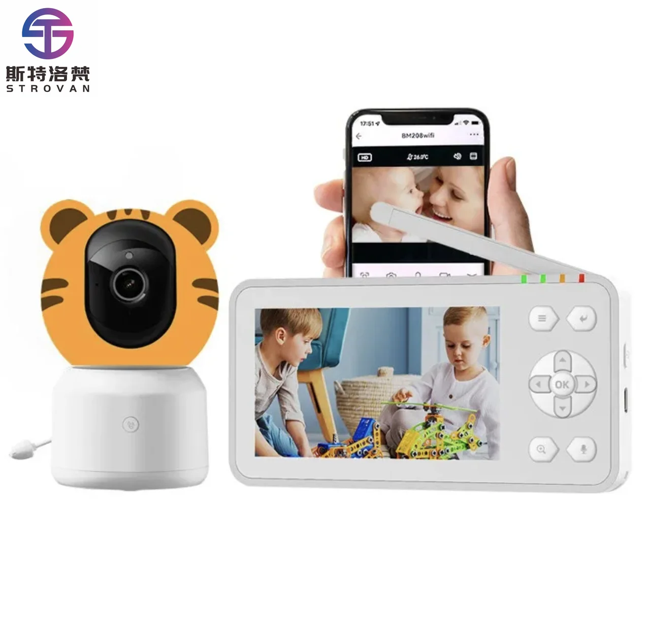 4.5 Inch IP65 Two-way Intercom Multi-language Night Vision Temperature Detection Two-Way Audio Baby