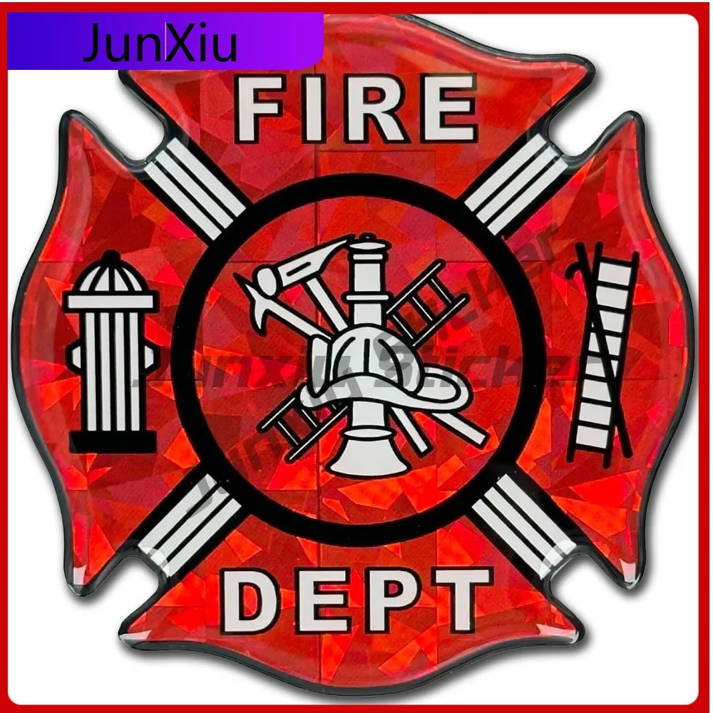 

Firefighter Cross Red Reflective Decal Premium Vinyl Sticker Scratch-proof Exterior For Car Water Bottle Laptop Phone Big Rv Pvc