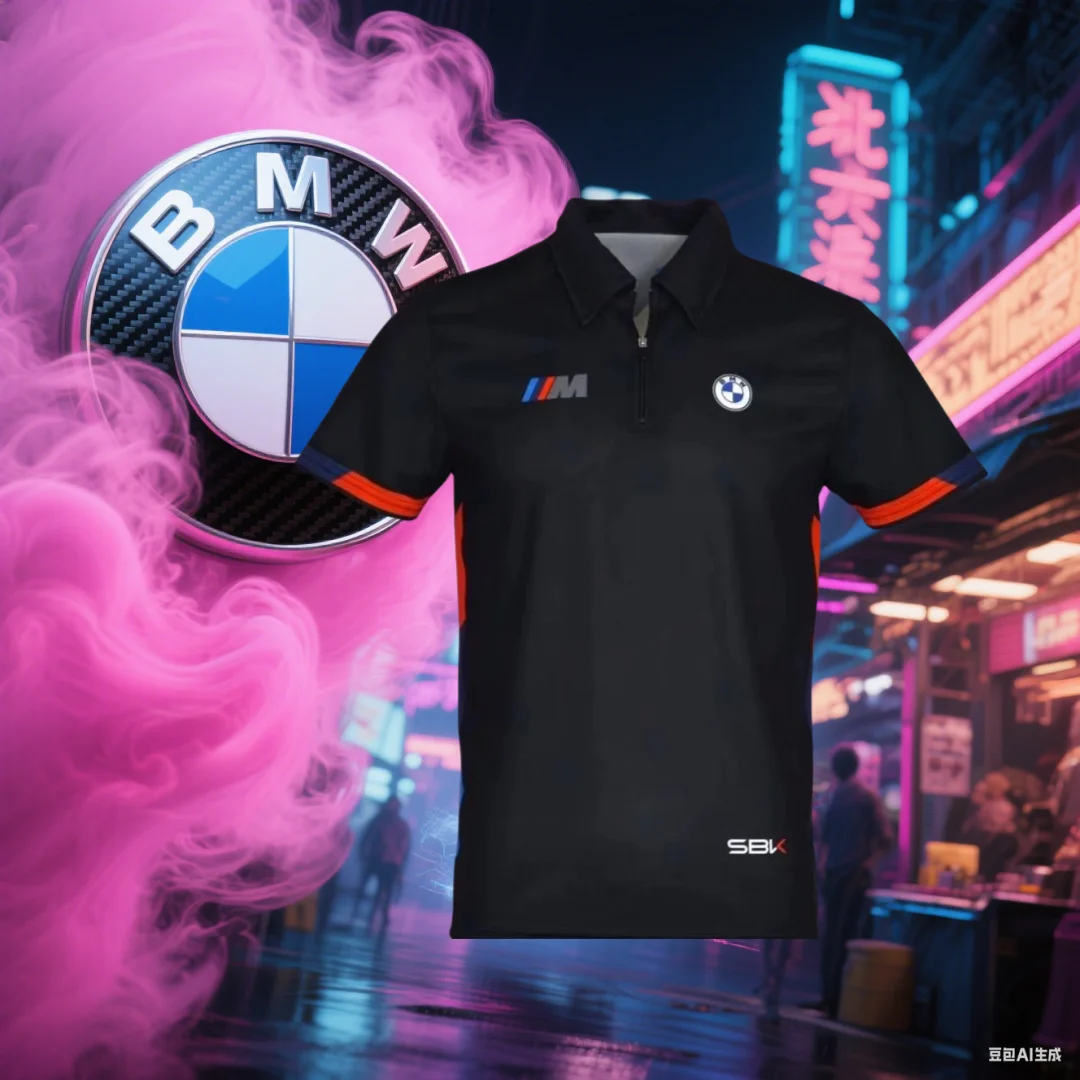 

BMW Polo Shirt Summer BMW 3d Print Jersey Men's Long-sleeved Polo Shirt Sweat-absorbing Breathable Quick-drying Moto Polo Shirt
