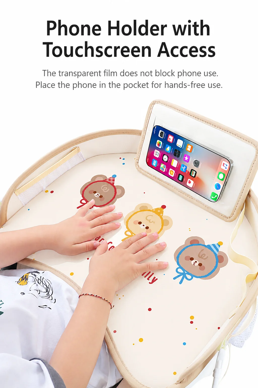 Cartoon Waterproof Child Car Seat Tray, Baby Dining Table, Portable Kids Travel Activity Tray for Car - view 4