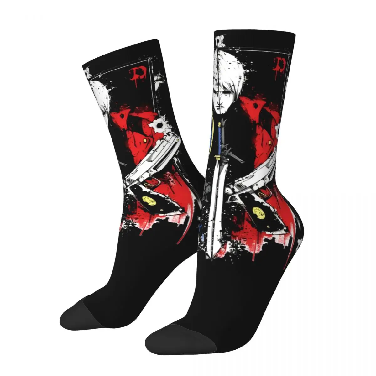 Game Vergil Dmc Socks Men Women Polyester Casual Devil May Cry Socks Hip Hop Spring Summer Autumn Winter Middle Tube Socks Gifts