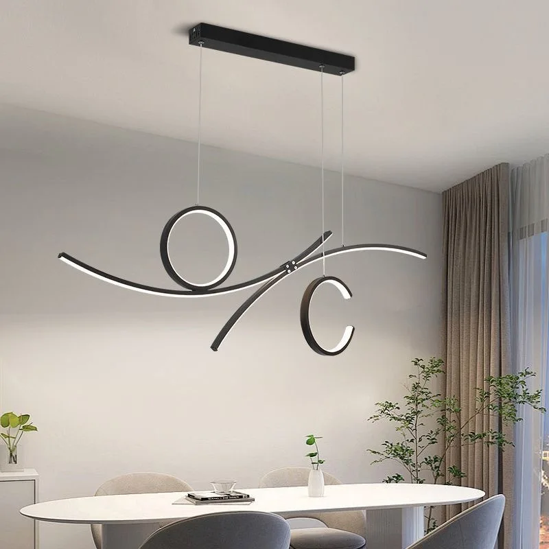 Plafonnier Ondulé avec Anneau, Design Moderne, Luminaire Décoratif de Plafond, Idéal pour un Salon ou une Chambre à Coucher, Nouveauté 2024