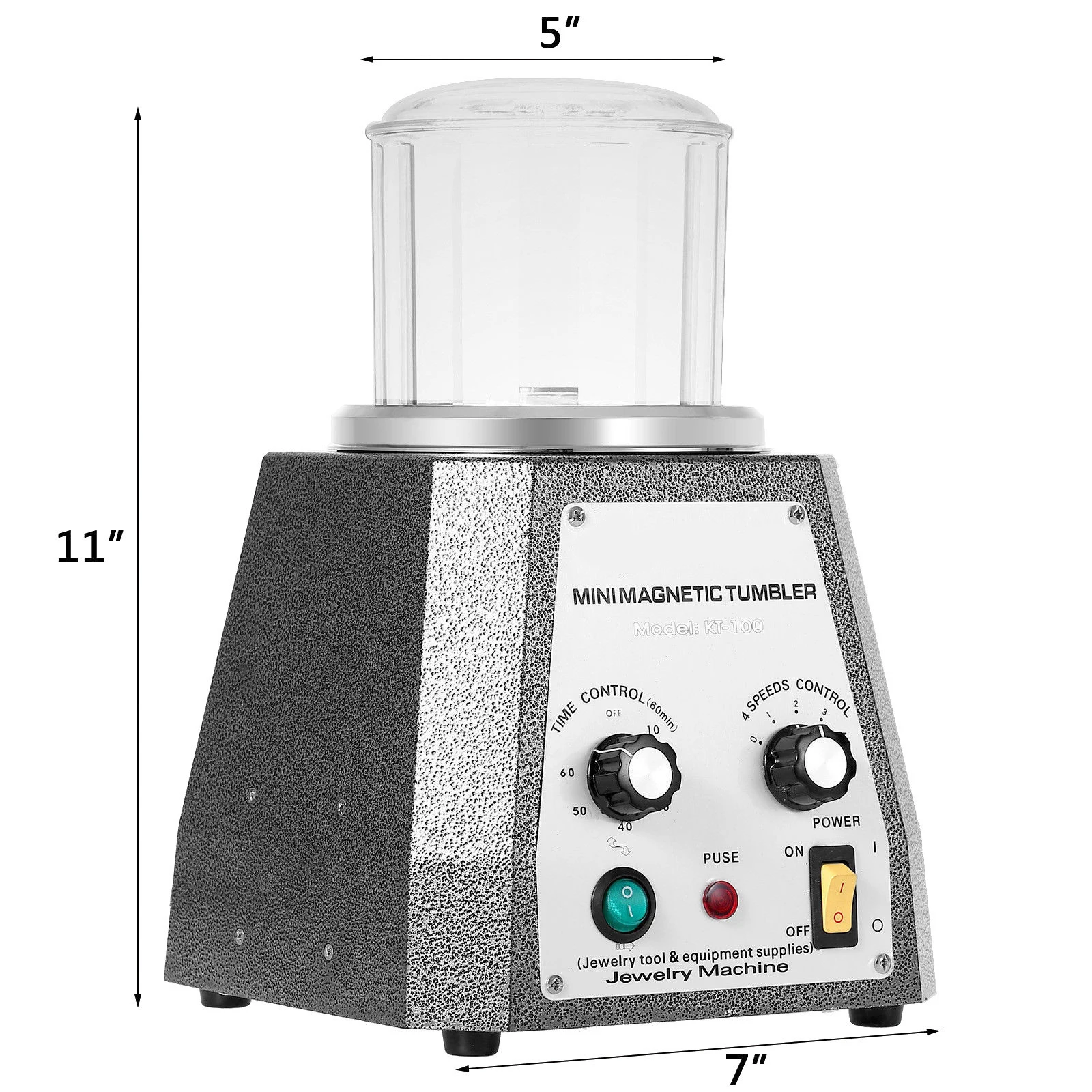 VEVOR-pulidora de KT-100 con pasador magnético, Mini pulidora rotativa de joyería, velocidad ajustable, acabado de piezas de precisión dorada