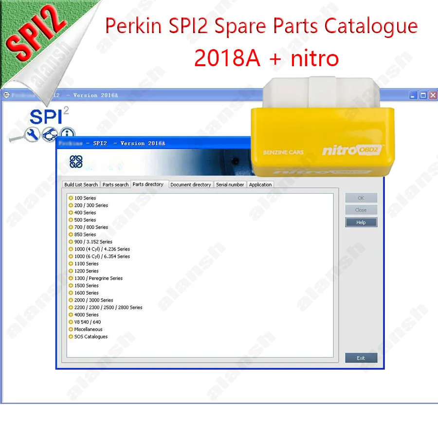 for Perkins SPI 2018A Spare Parts Catalogues SPI2 Service Manual for All  Models with Nitro Adapter