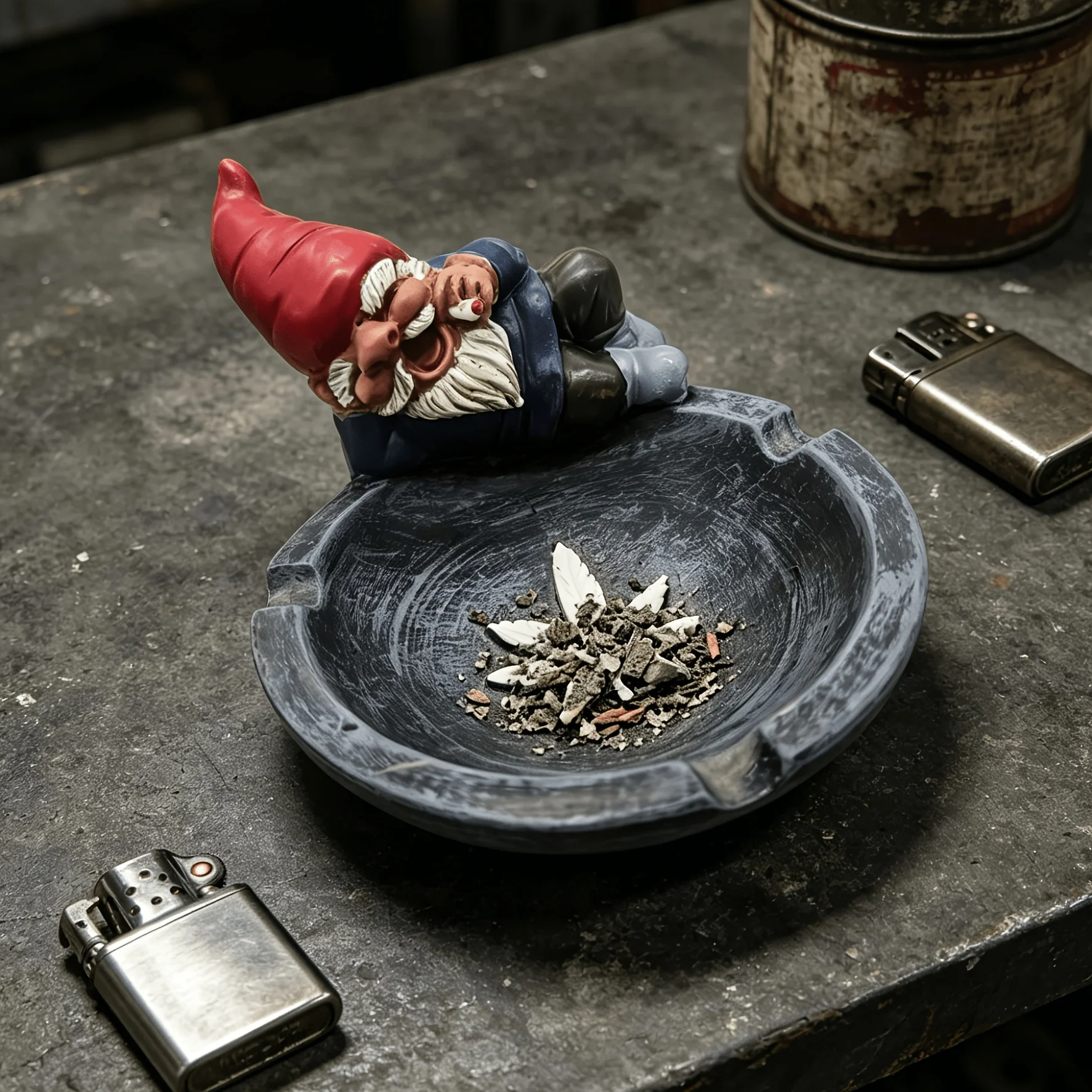 Creative and quirky dwarf ashtray, personalized home living room and office decoration ornament, anti fly ash ashtray