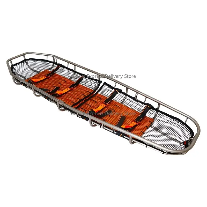 

Orange Carbon Alloy Rescue Stretcher Manual Power Source Manufacturer's Basket Stretcher for Transport
