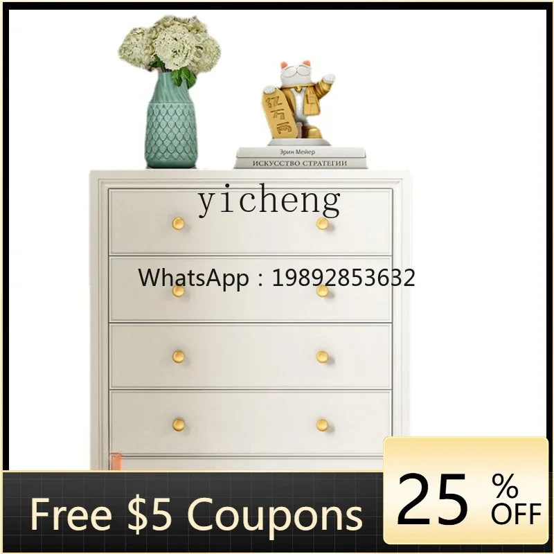 ABB American Light Luxury Solid Wood Chest of Drawers Bedroom Storage Cabinet Living Room Modern Minimalist Clothes Closet