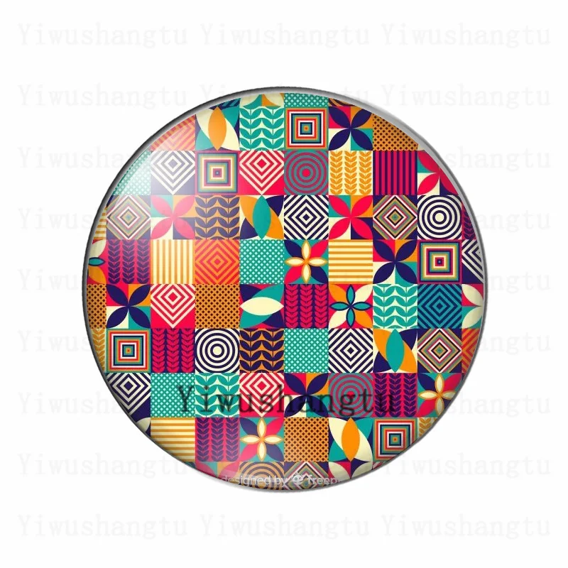 Colourful Nonstandard graphics disorderly 12mm/20mm/25mm/30mm Round photo glass cabochon demo flat back Making findings